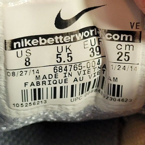 Nike Downshifter 6 Grey/Orange/White Athletic Shoes - Size 8 - 684765-004 - Picture 7 of 8